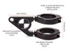 Motorcycle Headlight Bracket | 33mm to 59mm | Beemer Hinged Shorty