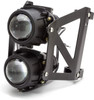 Dual Motorcycle Headlight Bracket | Retro Style   |   32mm to 59mm | Solid Mount