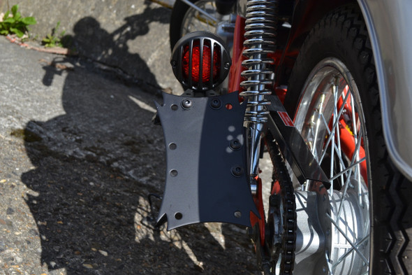 Motorcycle Side Axle Mount License Plate Holder Tail Light | LED Stop Tail Light