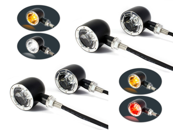 Triple Threat Machined Billet Alum Classic Integrated Motorcycle LED Stop |Tail Lights |Turn Signals | Front -Rear -Both