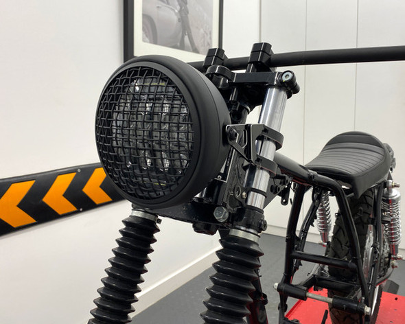 All steel Bucket Motorcycle Headlight with option Passing light