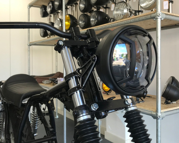 7 inch Headlight Motorcycle | 7" Black Multi Projector LED |  Armour Cover