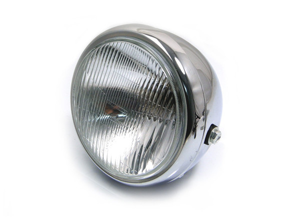 6.75 INCH Chrome Motorcycle Headlight | 6" lens Side Mount