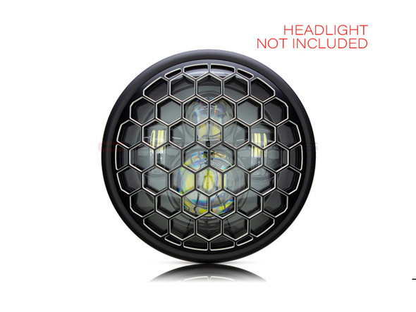7 inch HoneyComb Style Stone Guard | Motorcycle Rock Guard | Headlight Cover