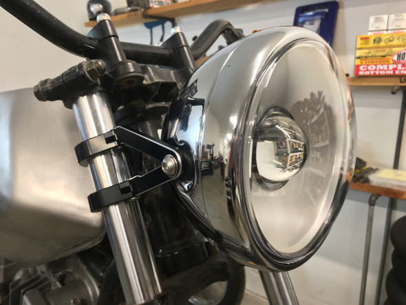 Motorcycle Projector Chrome Bucket LED Headlight Motorcycle