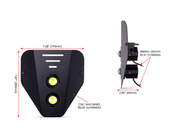 Motorcycle Dual Projector Headlight | Number Plate Style |