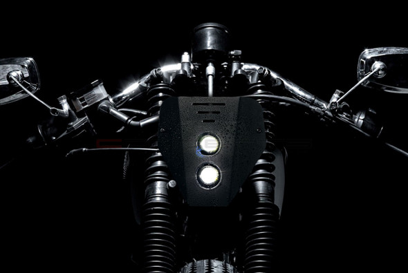 Motorcycle Dual Projector Headlight | Number Plate Style |