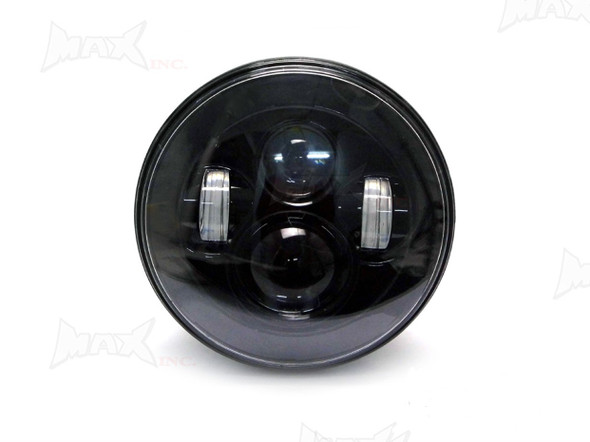 Motorcycle 7 Inch LED Projector Hi/Low Beam (12v/45w/H4, Insert Piece, Black) 7" Harley Davidson