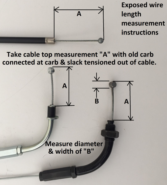 Single Pull Motorcycle Throttle cable | Mikuni TM VM Cable | 10mm MM Threaded