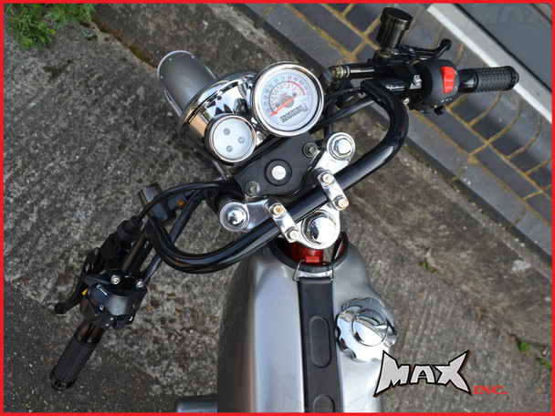 Black Cafe Racer Clubman Steel Handlebars - 7/8 (22mm)