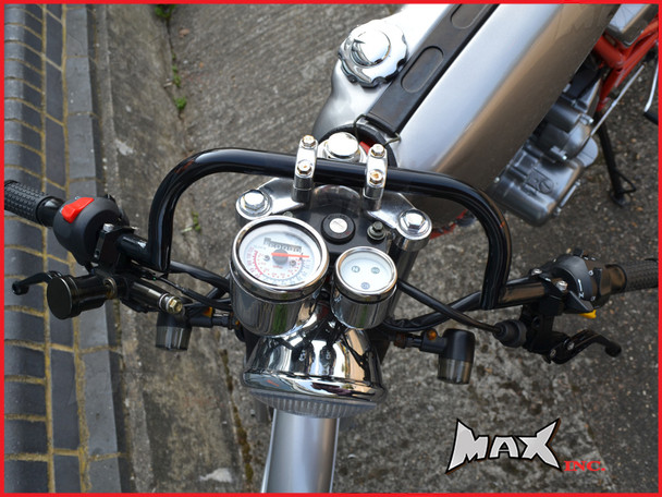Black Cafe Racer Clubman Steel Handlebars - 7/8 (22mm)