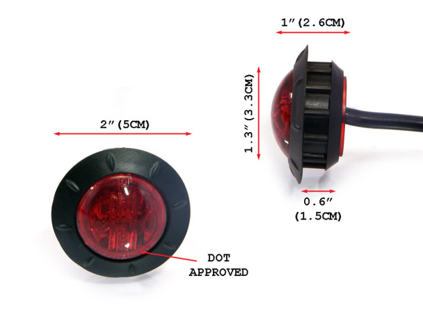 2" Motorcycle Flush Mount LED Stop | Tail Light | Easy Install | Very Bright