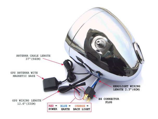chrome motorcycle headlight