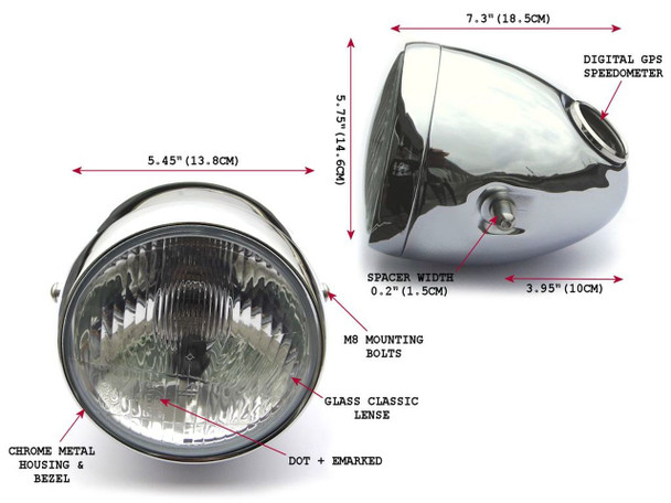 teardrop motorcycle headlight