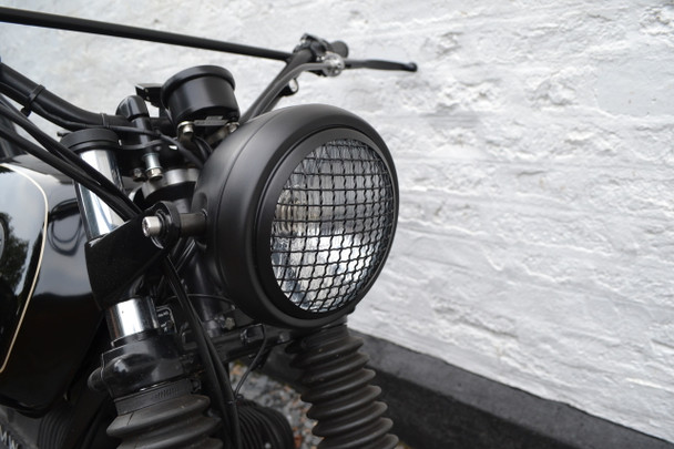 6 inch Motorcycle Headlight | Mesh Grill | Retro headlight | H4 Bulbs 2