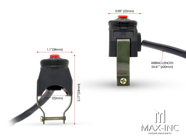 Universal Handlebar Mount Engine Kill Switch - Fits 7/8"(22mm)