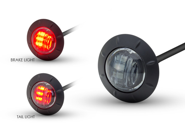 2" Motorcycle Flush Mount LED Stop | Tail Light | Brake Light | Smoked Lens