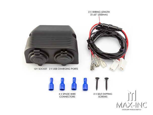 Universal Dash Mount 12v Socket + Twin USB Power Supply