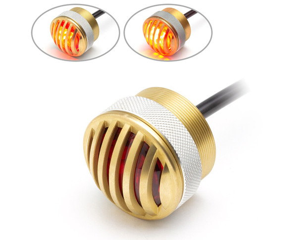 Solid Brass Mini Flush Mount Motorcycle LED Stop / Tail Light