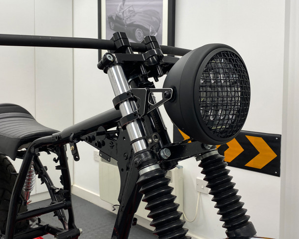 All steel Bucket Motorcycle Headlight with option Passing light