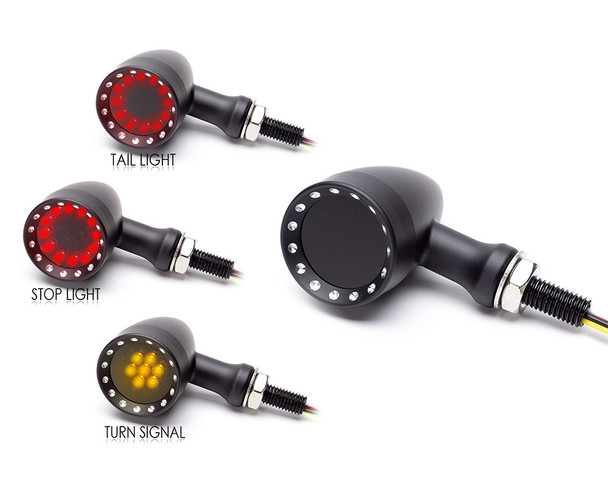 3 in 1 Motorcycle Integrated LED Stop | Tail Lights | Turn Signals | Front Rear Both