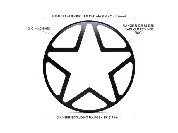 Motorcycle 7 inch headlight grill cover | Big Star Style | CNC Aluminum