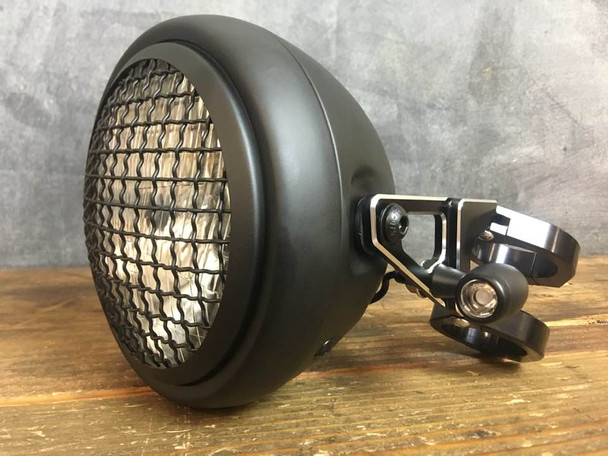 7 inch Headlight Kit Motorcycle 7 inch Headlight BLACK h4 halogen headlight 7" kit / turns/ brackets