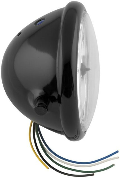 Scrambler Motorcycle style All steel headlight side mount black