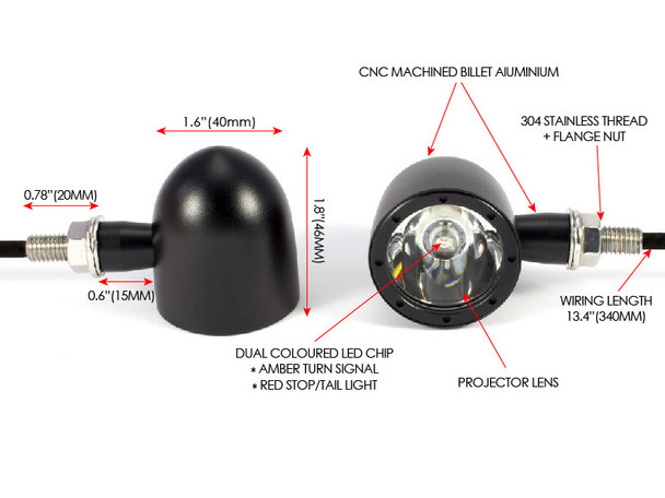 3-1 Motorcycle Turn Signal | Integrated LED Stop | Tail Lights | Turn Signals | Front | Rear | Both