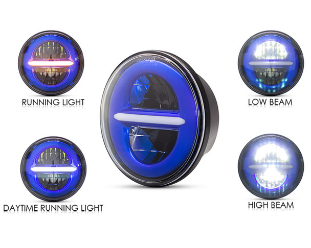 Blue LED Projector Motorcycle headlight  5.75
