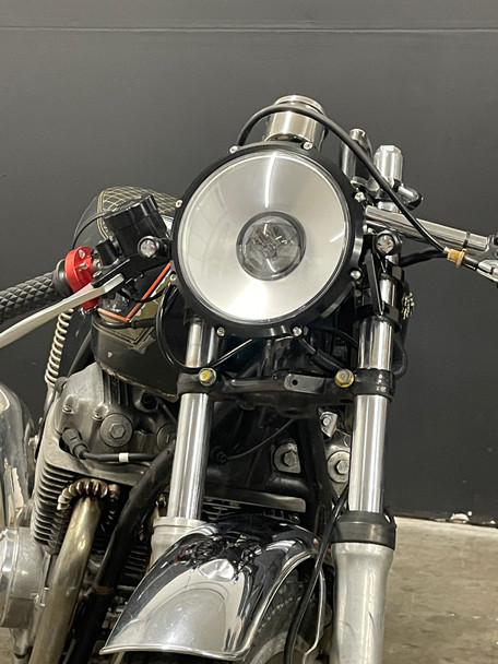 Cyclop Billet Motorcycle LED Projector Headlight 7 Inch lens | Billet Ring LED High Output