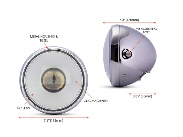 Motorcycle Projector LED Projector Clear Headlight