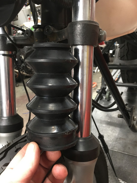 35mm x 58mm fork gaiters | 5.25" tall | Short Motorcycle Fork Gaiter