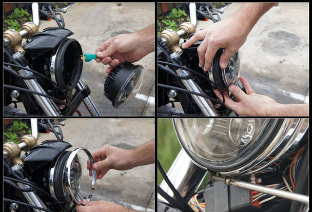 5.75" Black Six Projector LED Headlight Motorcycle Popular among Harley Davidson