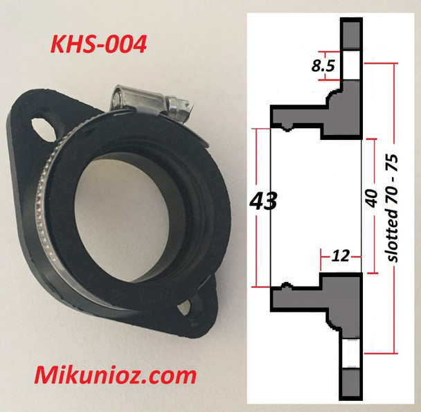 Manifold, Single Mikuni Carb Conversion For Yamaha XV Virago 750, Thru to 1100