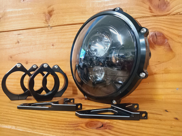Harley Davidson Billet Headlight LED Headlight Kit | 49mm Upper fork Brackets |