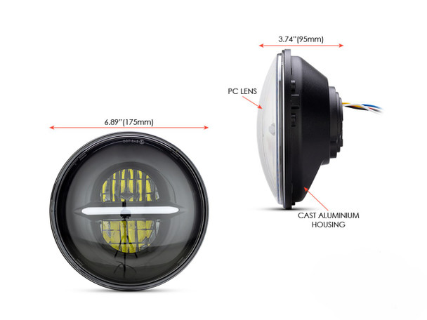Harley Davidson 5.75" Black Classic / Modern LED Headlight Insert