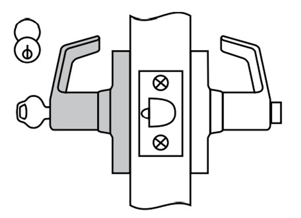 CL3861 Cylindrical Lockset, Entry/Office Function Corbin Russwin 