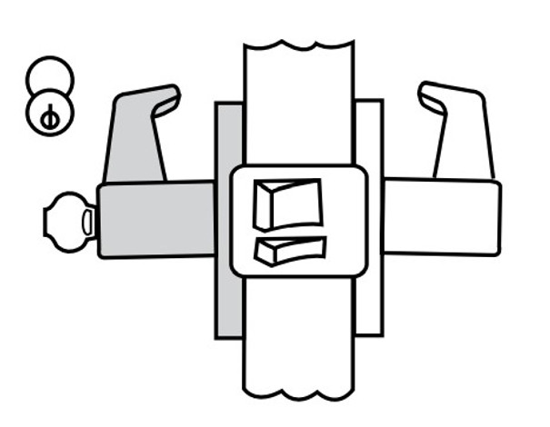 UT5257 Unit Lock, Storeroom/Closet Function - Corbin Russwin