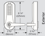 E-Plex E5060 Electronic Mortise Lock, 100 Access Codes, 3,000 Audit Events - Dormakaba