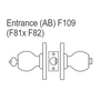 BEST 6K Series Cylindrical Lock, Less Core, Entry (F81xF82) Function - Knob