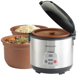 Vitaclay 2-in-1 Rice N' Slow Cooker - 3.2 Quart Capacity Vitaclay 2-in-1 Rice N' Slow Cooker - 3.2 Quart Capacity