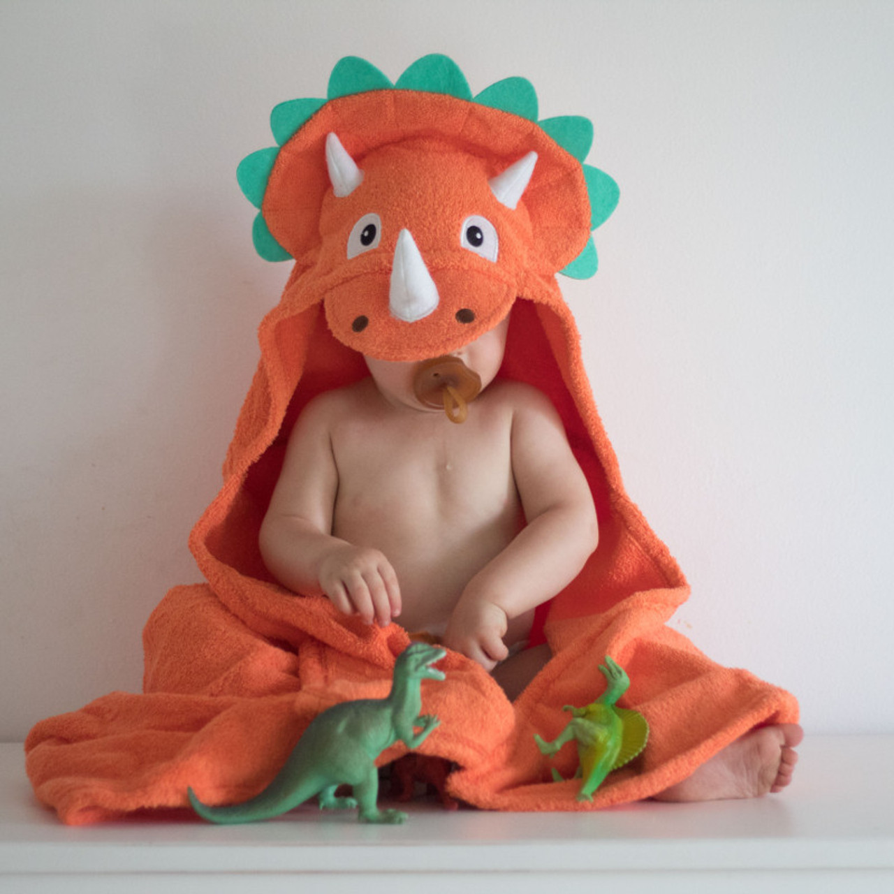 dino hooded towel