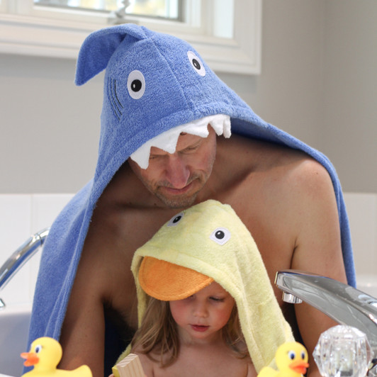 Adult shark hooded towel