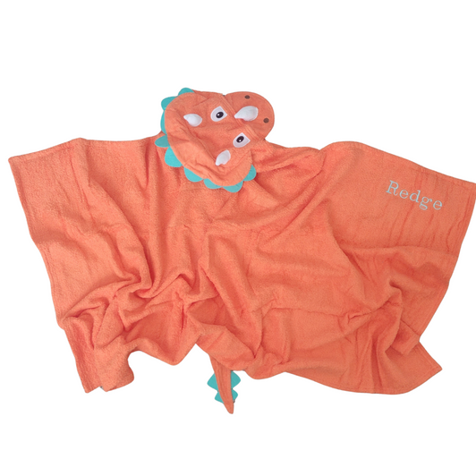 personalized dinosaur hooded towel