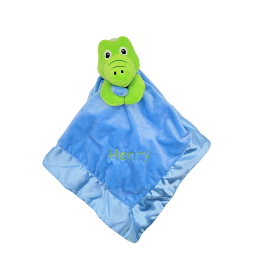 Alligator lovey blanket personalized