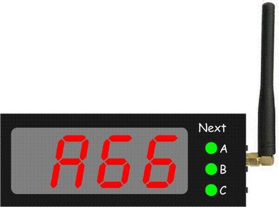 Take-a-number Window Terminal 1" Digits (dsp104a_npr_rf9)