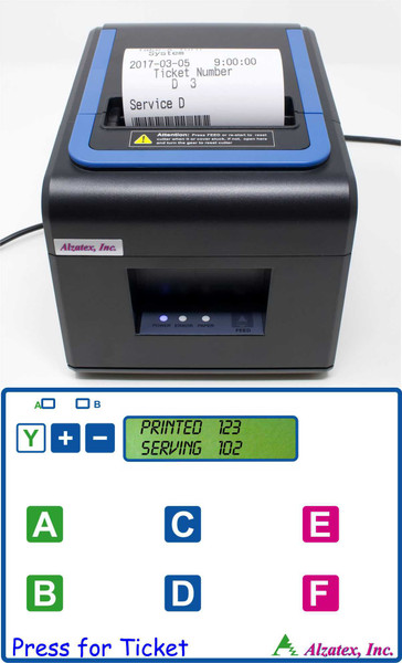 Take-A-Number Ticket Printer 6 Buttons (pr121e6)