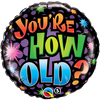 Balloon Foil 18" Double Sided Happy Birthday/You're How Old? (Uninflated) 