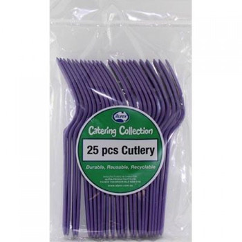 Cutlery Purple Fork pkt 25